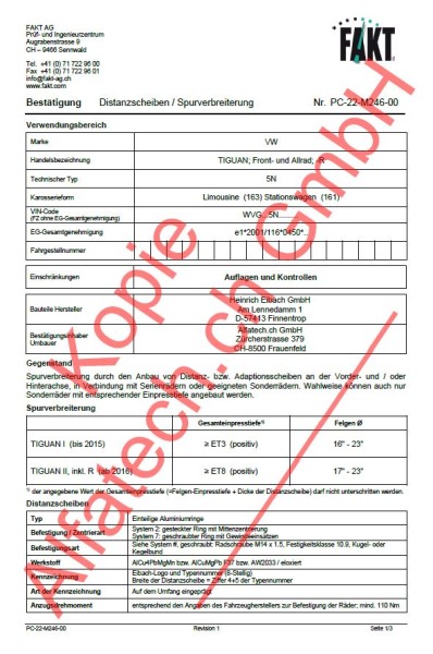 CH-Gutachten Distanziali VW Tiguan (5N) PC-22-M246-00